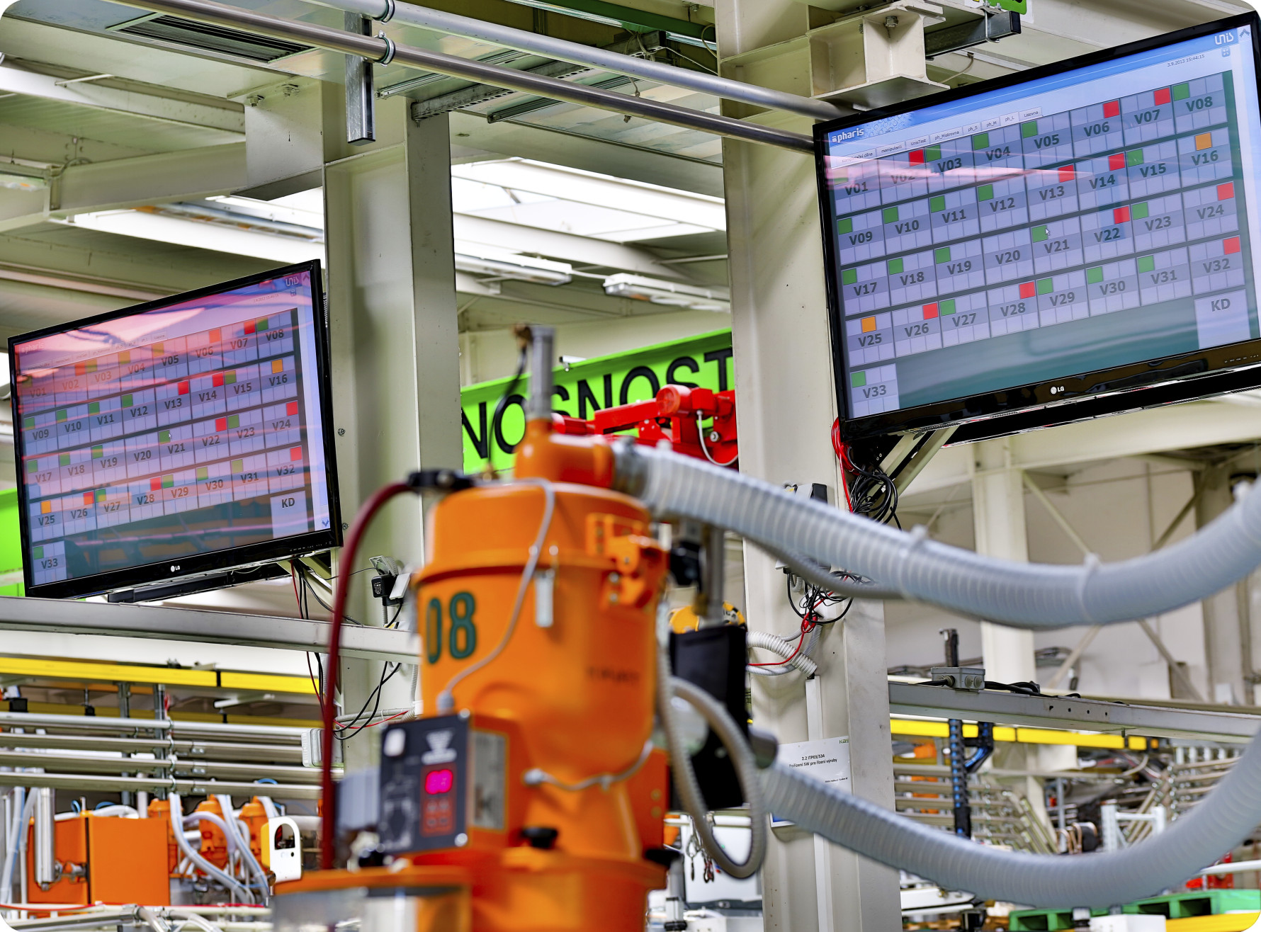 Vizualizační obrazovky PHARIS ve výrobě
